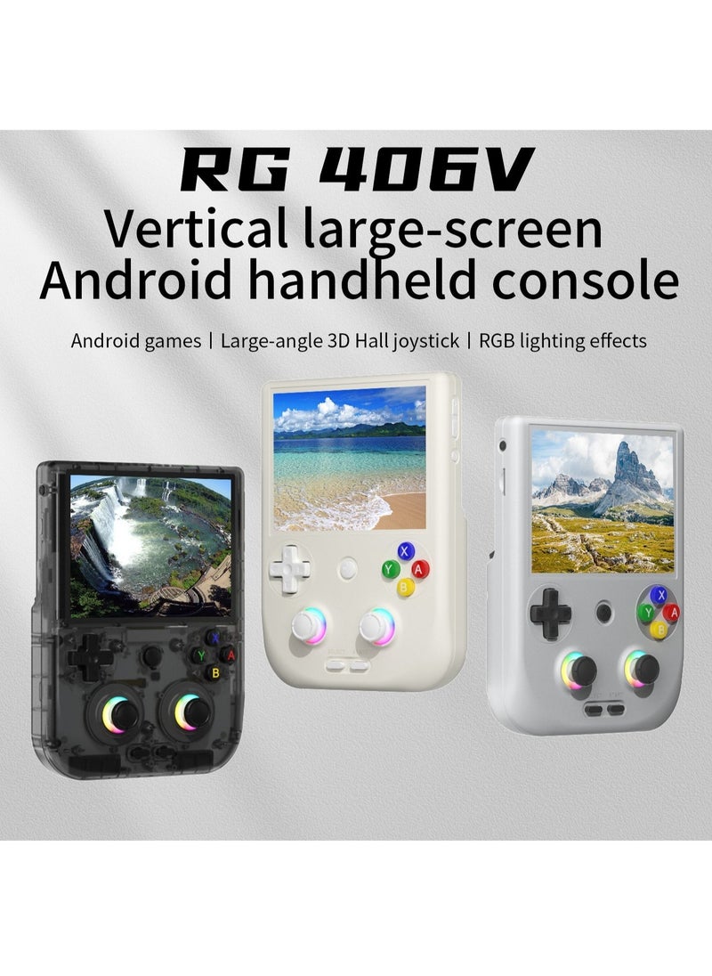 ANBERNIC RG406V Handheld Game Console Unisoc T820 Android 13 4Inch IPS Multi Touch Screen 5500mAh 5G WIFI Bluetooth Retro Video Players(128G Grey)