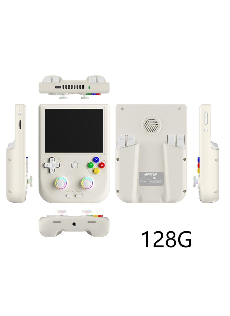 ANBERNIC RG406V Handheld Game Console Unisoc T820 Android 13 4Inch IPS Multi Touch Screen 5500mAh 5G WIFI Bluetooth Retro Video Players(128G White)