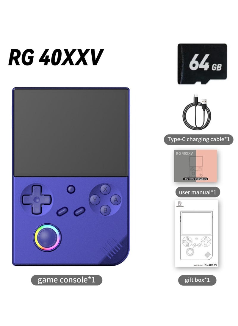 RG40XXV Handheld Game Console 4.0 Inch IPS TF Card With 10000+ Games 3200mAh 6+Hours Battery Support Wireless Network(64G Purple)