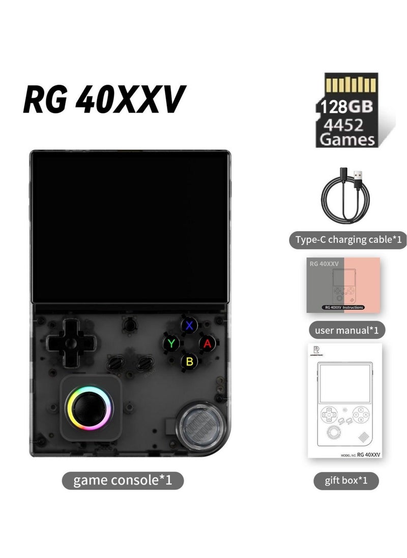 RG40XXV Handheld Game Console 4.0 Inch IPS TF Card With 10000+ Games 3200mAh 6+Hours Battery Support Wireless Network(128G Black)