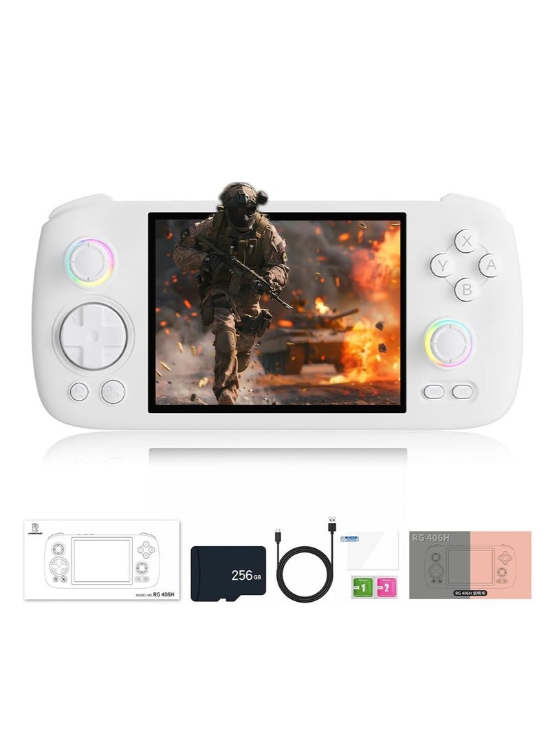 RG406H Handheld Game Console Unisoc T820 Android 13 5000 mAh 4-inch IPS screen Large-angle 3D Hall Joystick Hall Rigger 5G WIFI Bluetooth Retro Video Players