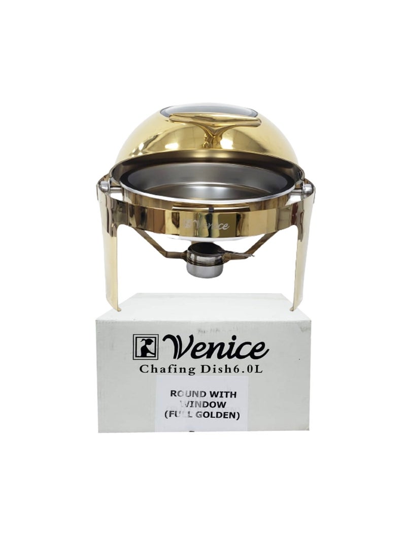 Roll Top Chafing Dish With Window 6 Ltr