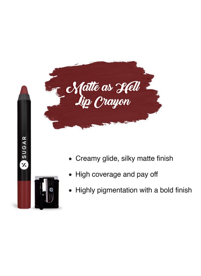 Matte As Hell Lip Crayon | Lasts Upto 8Hrs | Water Resistent Lipstick For Women | 2.5Gm - 15 Stephanie Plum