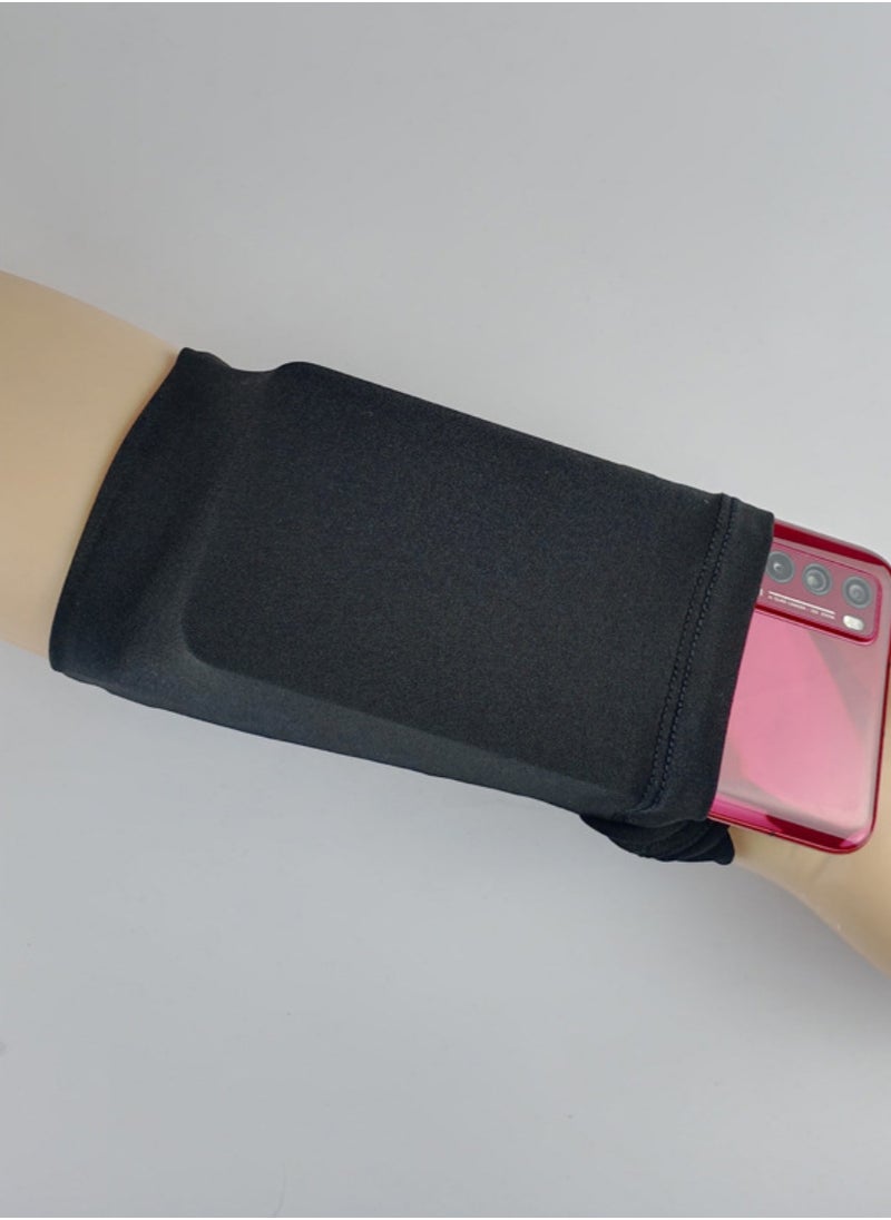 Large Black Phone Armband ,Stylish and Functional,Wrist Bag