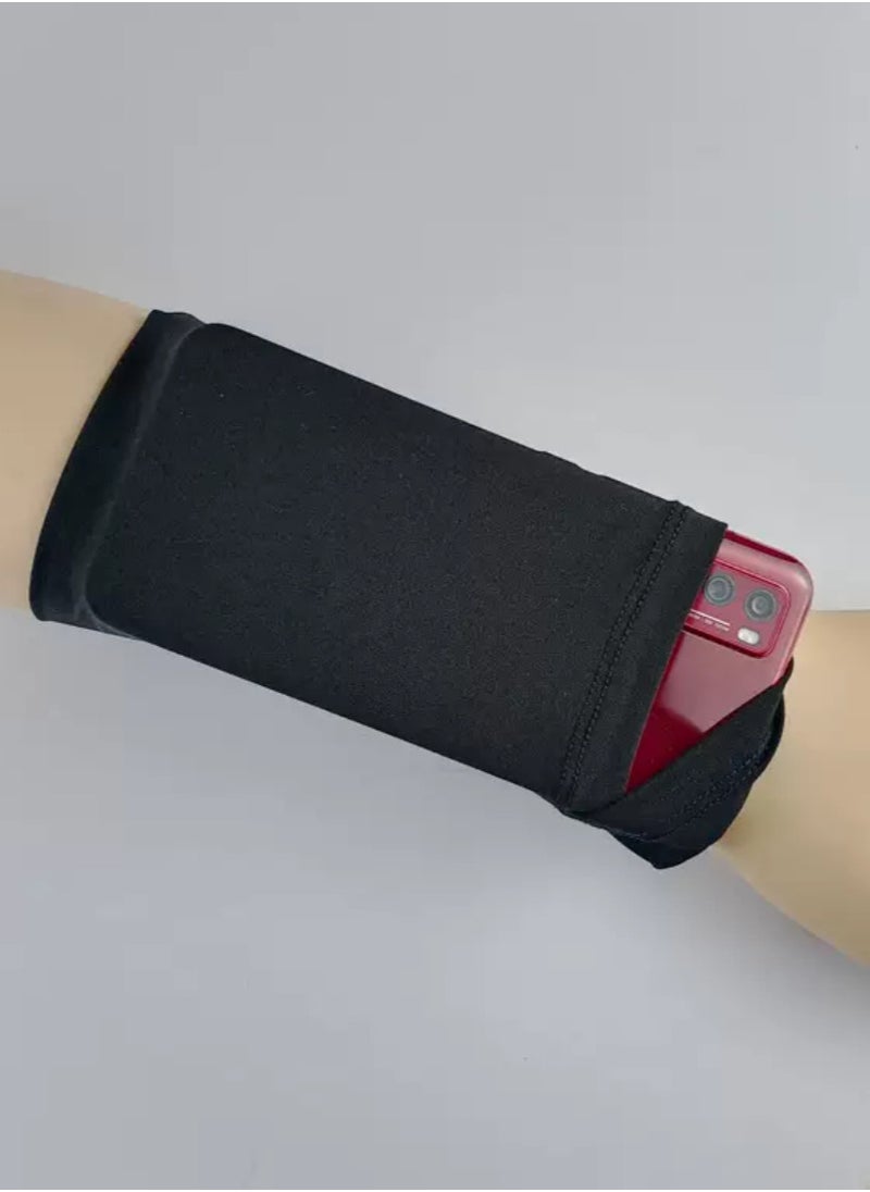 Large Black Phone Armband ,Stylish and Functional,Wrist Bag