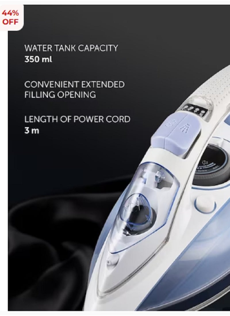 Steam Iron, Anodized Soleplate Coating, Steam Burst 260 G/Min, Built-In Steam Generator, Automatic Shutdown, Ergonomic Rubberized Handle , Anti-Drip System, Self-Clean Function