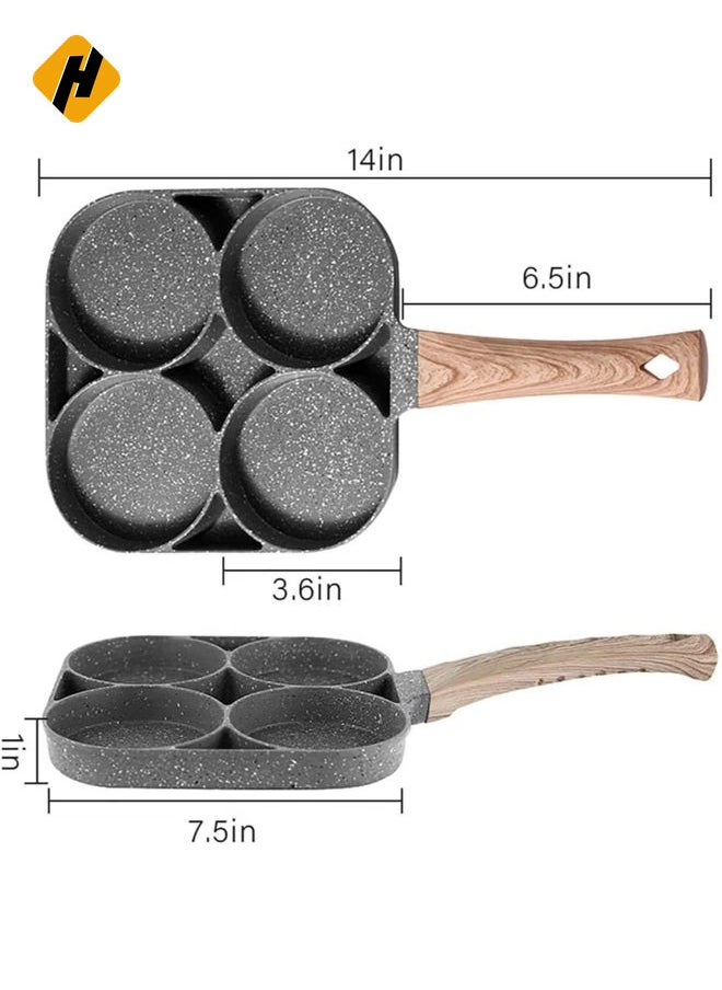 Egg Cooker Frying Pan, 4-Cups Non-Stick Cookware Aluminium Alloy Fried Egg Cooker,Pancake,Omelette Pan,Egg Poacher