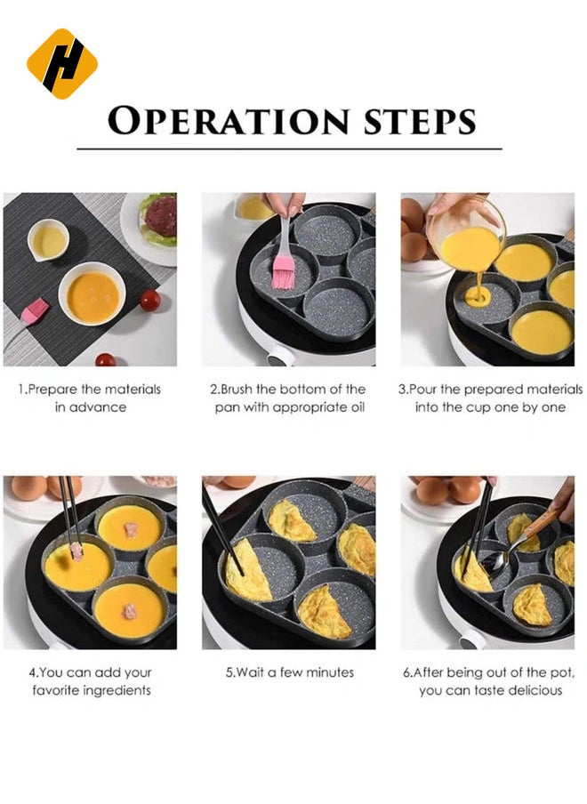 Egg Cooker Frying Pan, 4-Cups Non-Stick Cookware Aluminium Alloy Fried Egg Cooker,Pancake,Omelette Pan,Egg Poacher