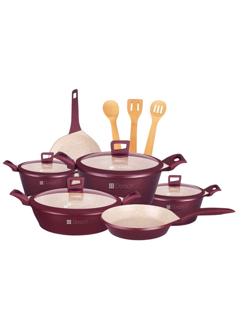 Danish Design Ceramic Cookware Set - 6 Pcs | Scratch-Resistant, PTFE & PFOA-Free Non-Stick Ceramic Coating | Durable Aluminum Construction | TUV Certified | Induction & Gas Stove Compatible | Oven Safe | Ergonomic Stay-Cool Handles | Stylish & Easy to Clean