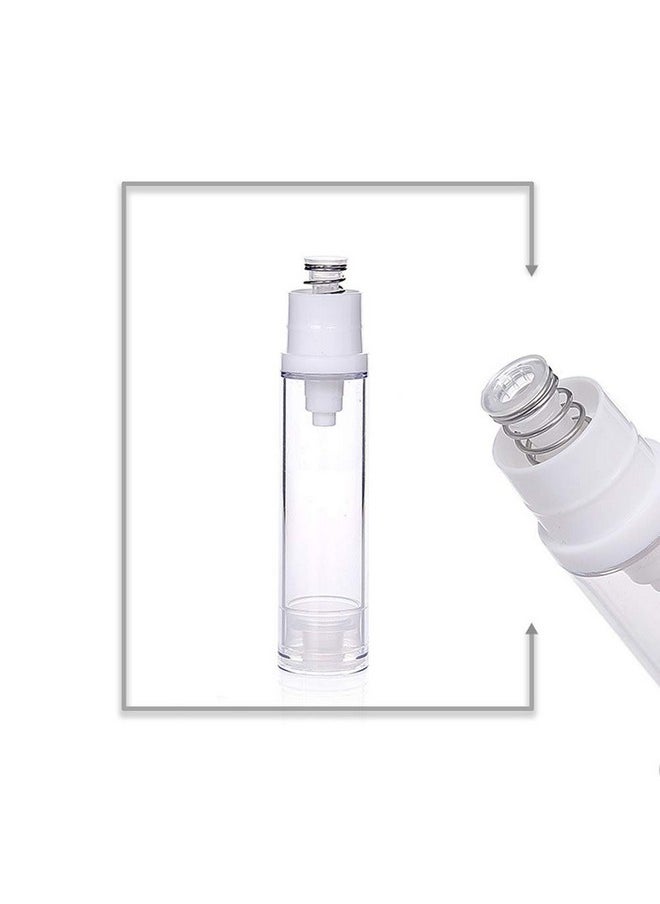 10Pcs Airless Pump Press Bottle Empty Plastic Vacuum Lotion Bottles Clear Containers Cosmetics Skincare Travel Size Dispenser (5Ml)