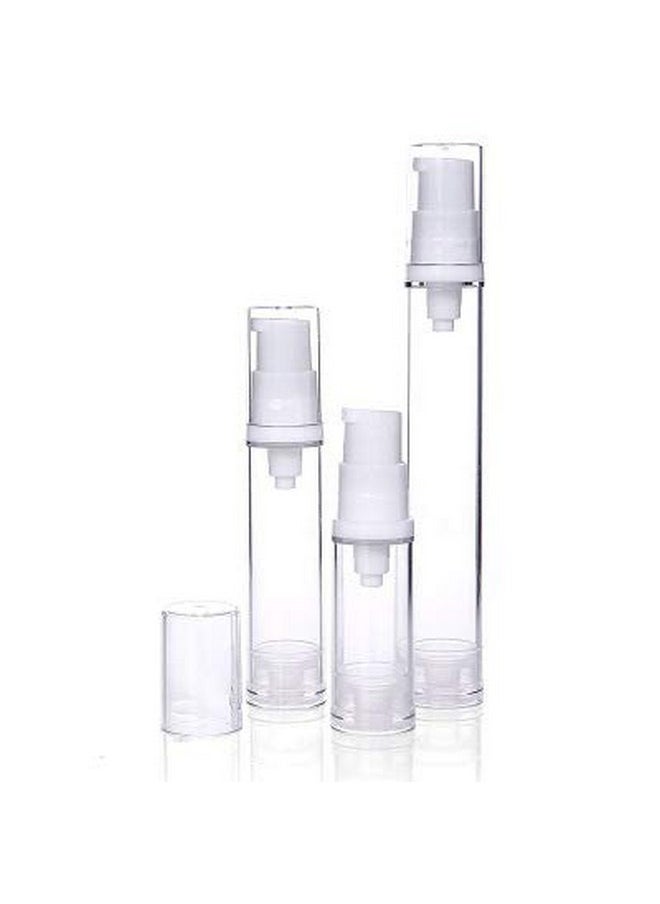 10Pcs Airless Pump Press Bottle Empty Plastic Vacuum Lotion Bottles Clear Containers Cosmetics Skincare Travel Size Dispenser (5Ml)