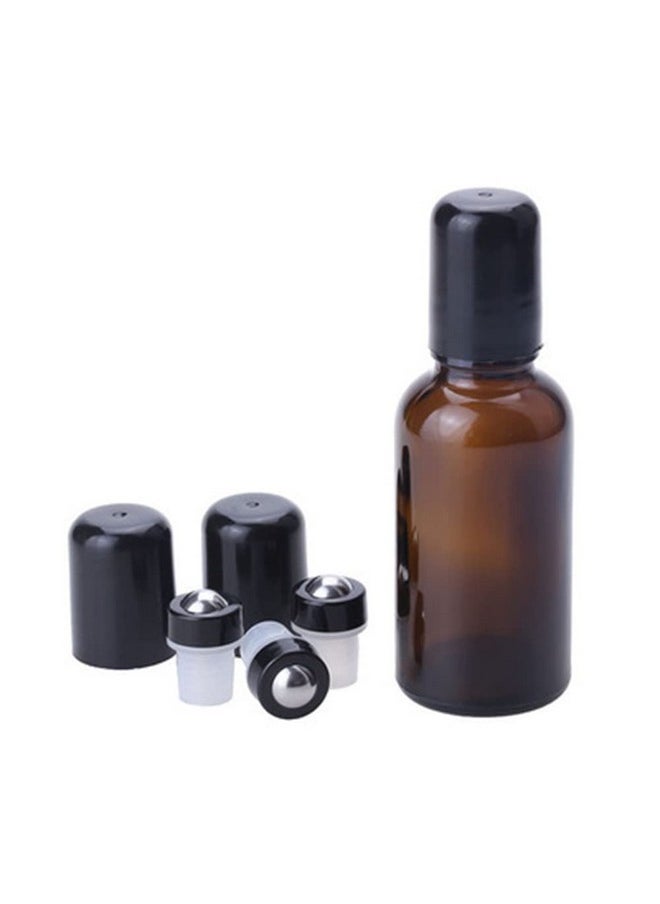 12 Pcs Essential Oil Roller Fitments Stainless Steel Roller Balls Black Cap Essential Oil Roller Inserts For 5/10/15/20/30Ml Bottles