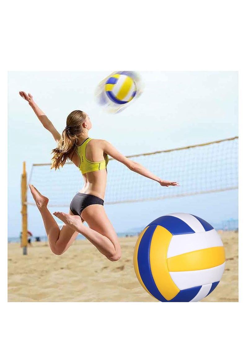 Volleyball, Official Size 5 Indoor Outdoor with Pump and Needle Sand Beach Pool, Soft PVC Waterproof Balls Gift School Coach Team Sports Training Practice, Automatic Machine Manufacture