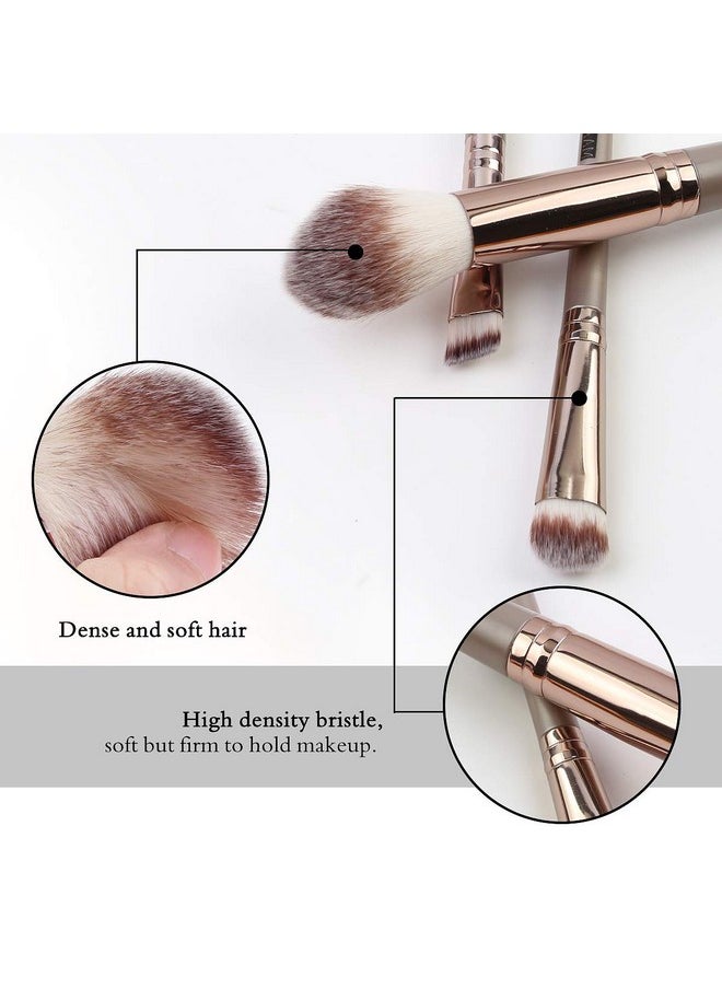 20 Pcs Professional Makeup Brushes Foundation Eyeshadow Blush Brush,Travel Kabuki Blending Concealers Face Powder Eye Make Up Brushes Set Kit (Champagne)