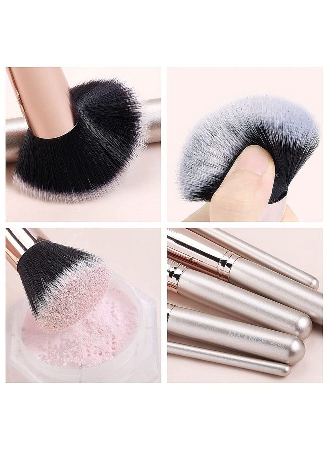 Makeup Brushes 16 Pcs With Makeup Sponges 4 Pcs And 1 Brush Cleaner Kabuki Foundation Brush For Liquid Eye Make Up Brush (Champagne Gold)