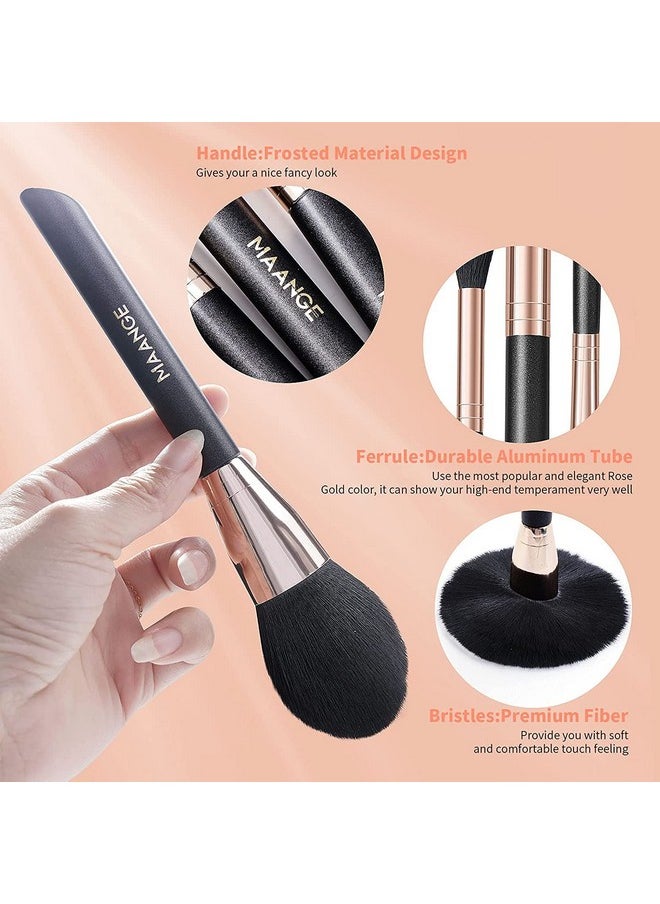 Professional Synthetic Makeup Brushes Set Foundation Blush Eyeshadow Make Up Brushes With Bag (Black) 7Pcs