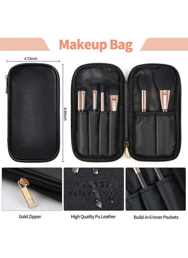 Professional Synthetic Makeup Brushes Set Foundation Blush Eyeshadow Make Up Brushes With Bag (Black) 7Pcs