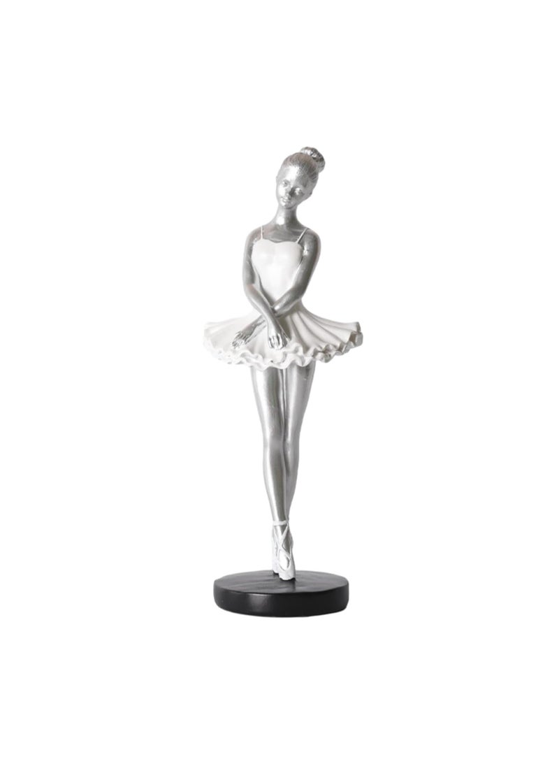 Modern Simple Resin Ornaments Dance Classroom Desktop Ornaments Art Home Furnishings Personality Decoration Suitable For Dance Lovers (Silver B)