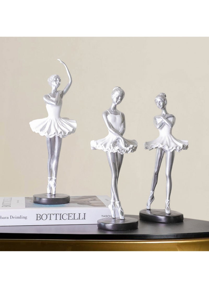 Modern Simple Resin Ornaments Dance Classroom Desktop Ornaments Art Home Furnishings Personality Decoration Suitable For Dance Lovers (Silver B)