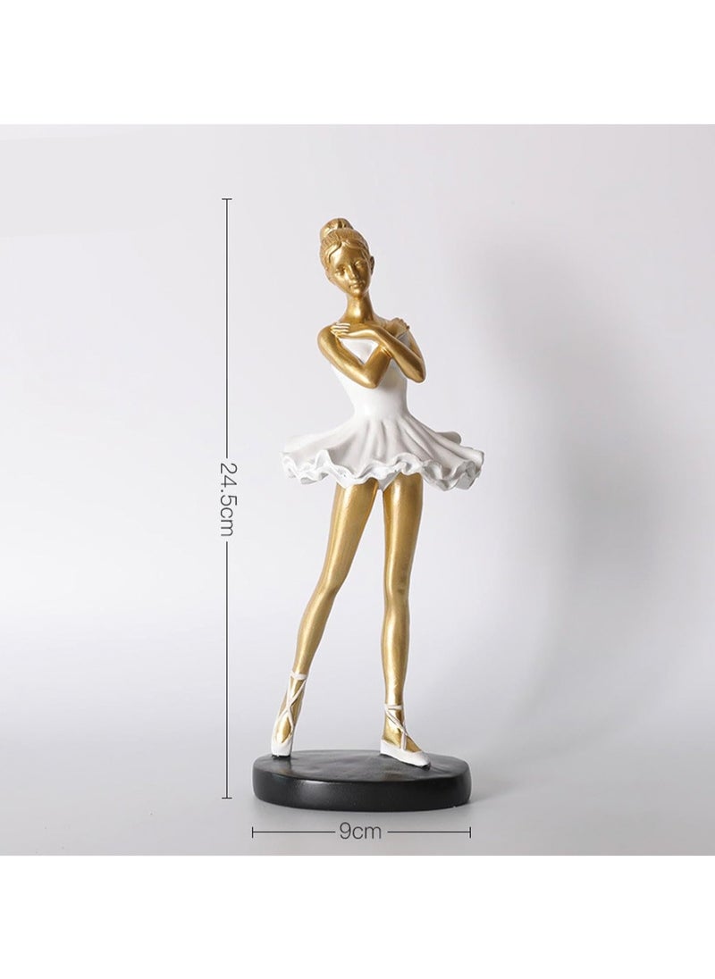 Modern Simple Resin Ornaments Dance Classroom Desktop Accessories Art Home Furnishings Personality Decoration Suitable For Dance Lovers (Gold B Type)