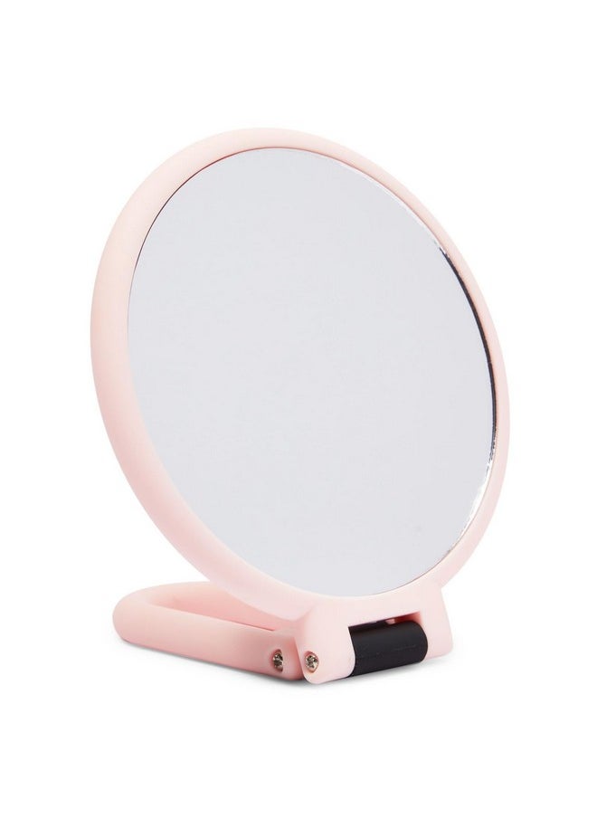 10X Magnifying Handheld Mirror, 2-Sided With Adjustable Stand, Suitable For Travel, Makeup, Foldable And Portable (9.5X5.3 In, Pink)