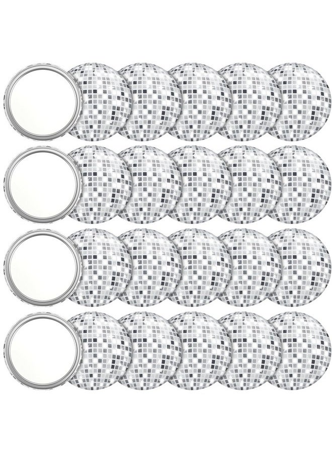 12 Pcs Disco Ball Compact Mirror 2.76 Inch Vintage Round Pocket Mirror Makeup Mini Mirror Handheld Portable Mirror For Purse, Women Gift Disco Party Supply Travel Daily (Classic Color)