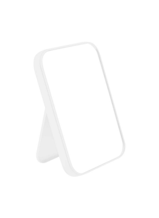 Desktop Foldable Makeup Mirror Simple Portable Princess Mirror Square Makeup Mirror For Women (White)