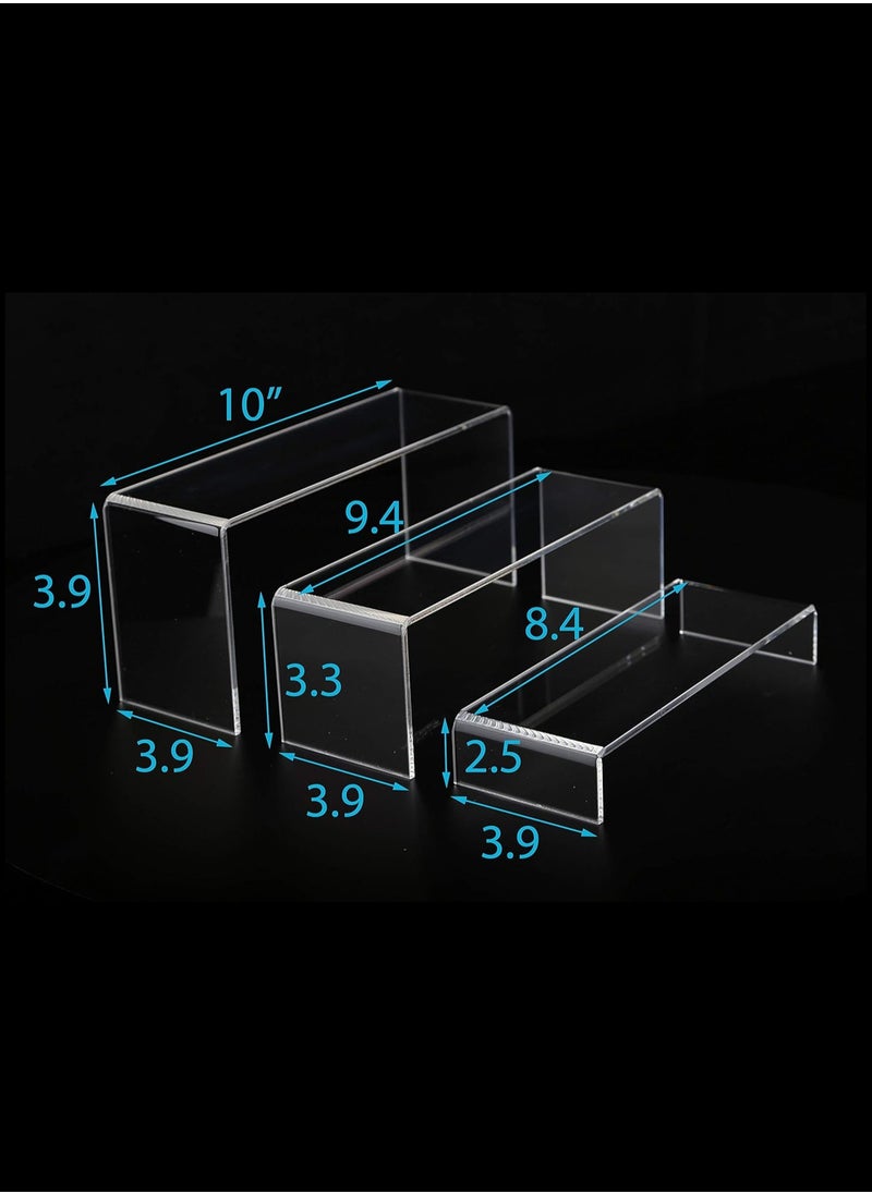 6 PC Large Clear Acrylic Riser Set – Versatile Display Stand for Jewelry, Collectibles, and Food