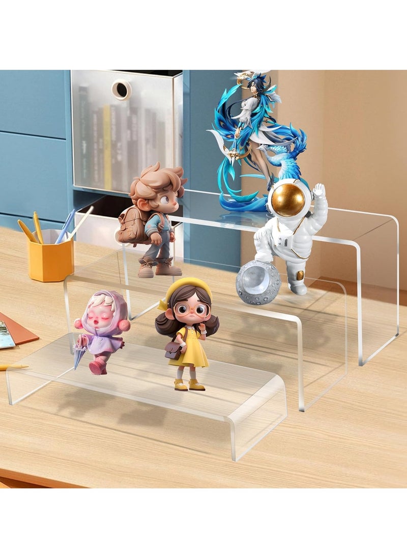 6 PC Large Clear Acrylic Riser Set – Versatile Display Stand for Jewelry, Collectibles, and Food