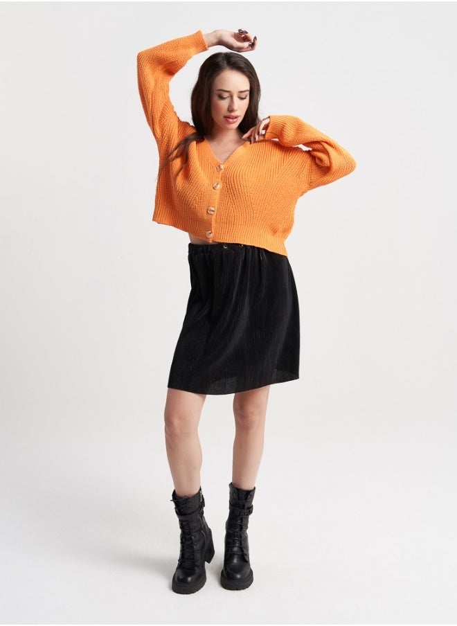 Bright Knit Cardigan - Orange