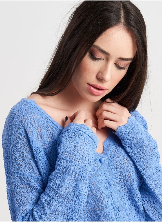 Blue Knit Cardigan