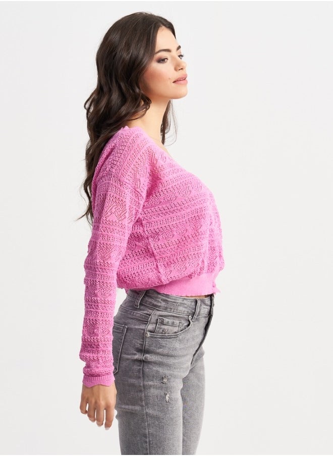 Pink Buttoned Cardigan