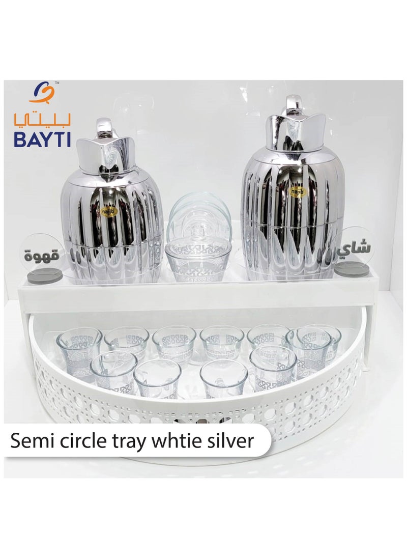 Carnation Semi Circle Tray Turntable