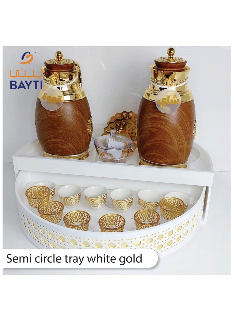 Carnation Semi Circle Tray Turntable