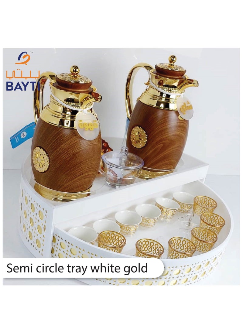 Carnation Semi Circle Tray Turntable