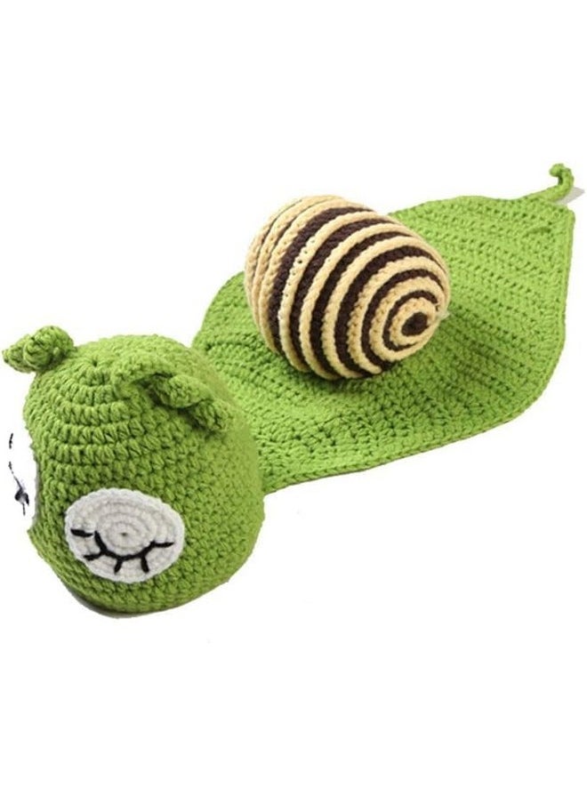 Snail Crochet New Born Photography Shoot Props Costume (Emerald Green)