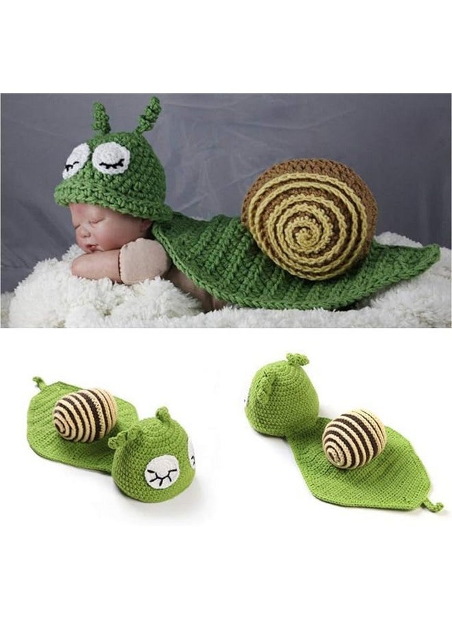 Snail Crochet New Born Photography Shoot Props Costume (Emerald Green)