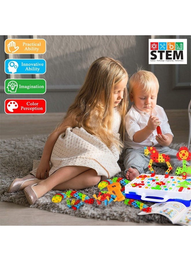 Stem Toys For 3 4 5 6 Year Old,Design And Drill Toy For Kid,Construction Games With Toy Drill,Creative Engineering Building Kits,Kid Tool Set For Toddler Preschool,Educational Toys For Boy And Girl