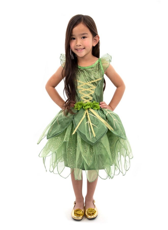 Pixie Tinkerbell Princess Dress Up Costume - Machine Washable Child Pretend Play Dress With No Glitter (Small 1-3 Years)