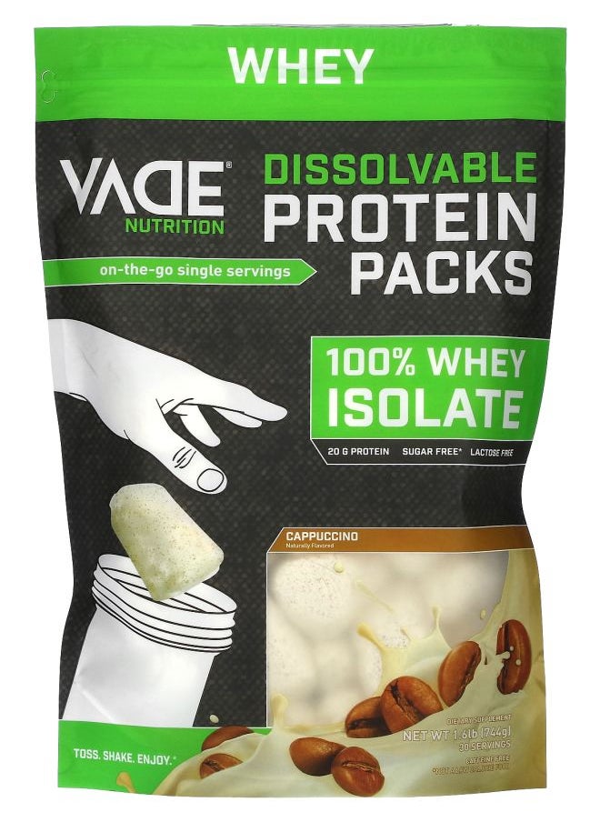 Dissolvable Protein Packs 100% Whey Isolate Cappuccino 1.6 lb (744 g)