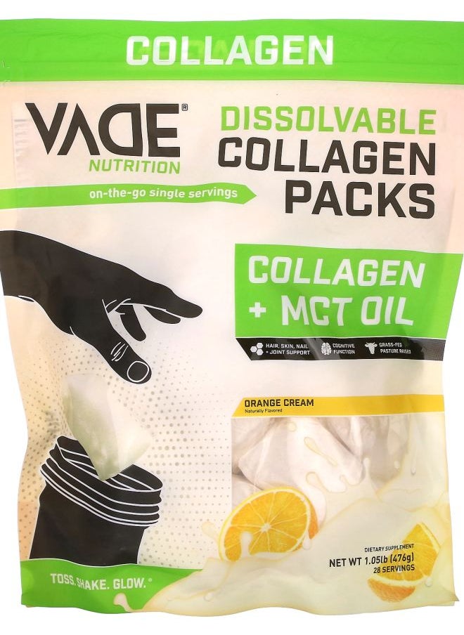 Dissolvable Collagen Packs Collagen + MCT Oil Orange Cream 1.05 lb (476 g)