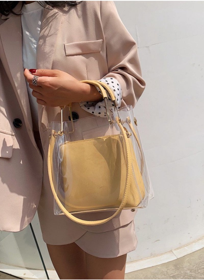 Trendy Must-Have Transparent Jelly Yellow Shoulder Crossbody Small Bag