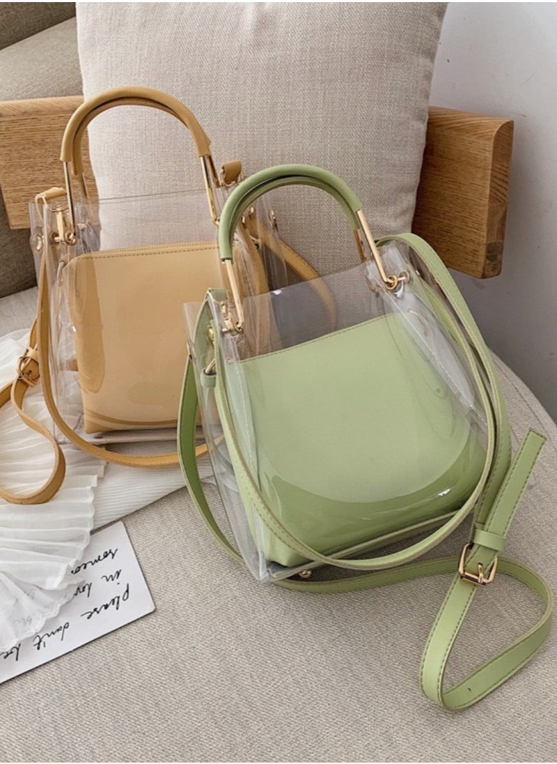 Trendy Must-Have Transparent Jelly Yellow Shoulder Crossbody Small Bag