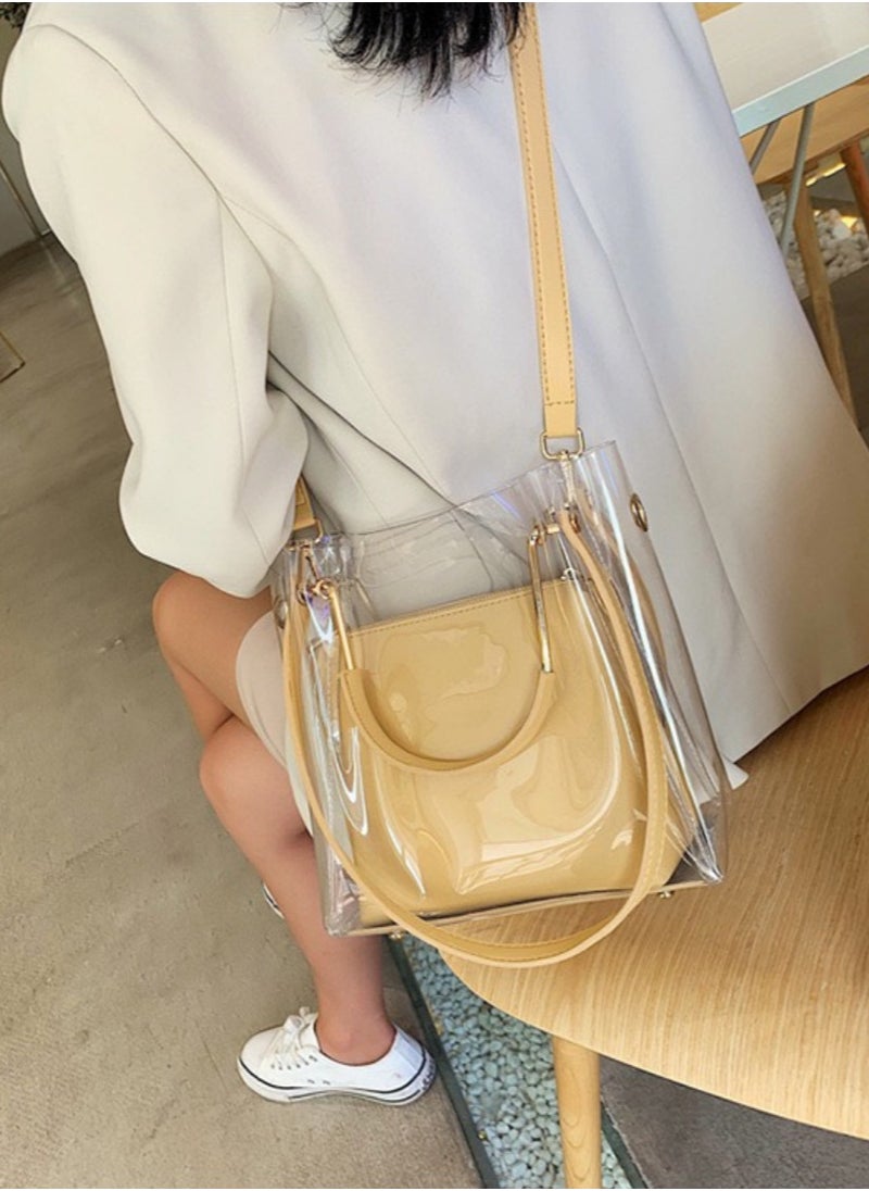 Trendy Must-Have Transparent Jelly Yellow Shoulder Crossbody Small Bag