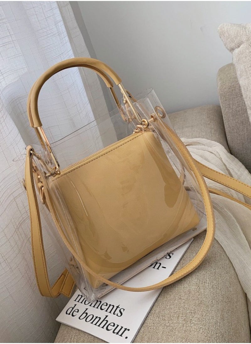 Trendy Must-Have Transparent Jelly Yellow Shoulder Crossbody Small Bag