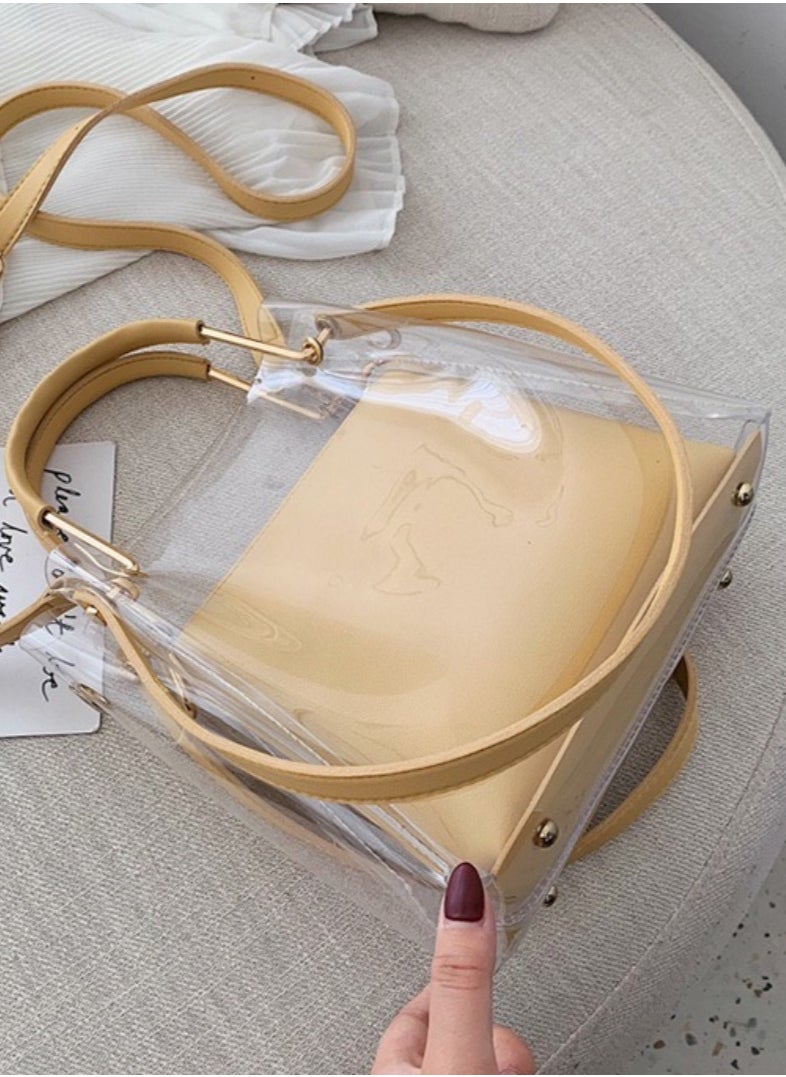 Trendy Must-Have Transparent Jelly Yellow Shoulder Crossbody Small Bag