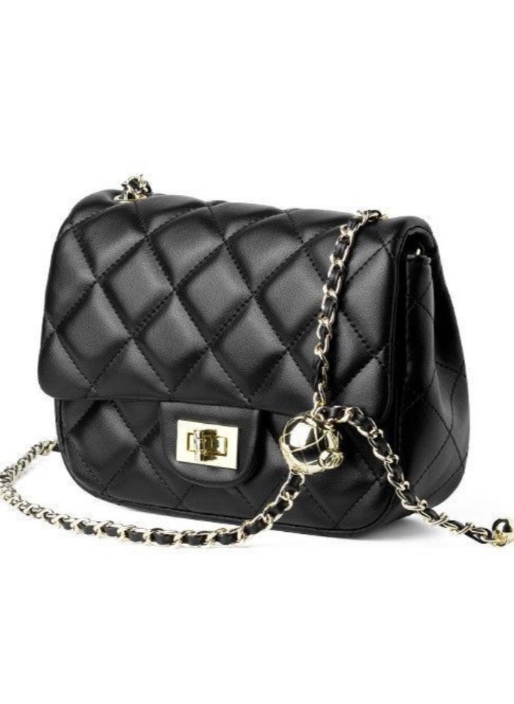 Luxury Black Quilted Chain Small Bag,Chic & Versatile