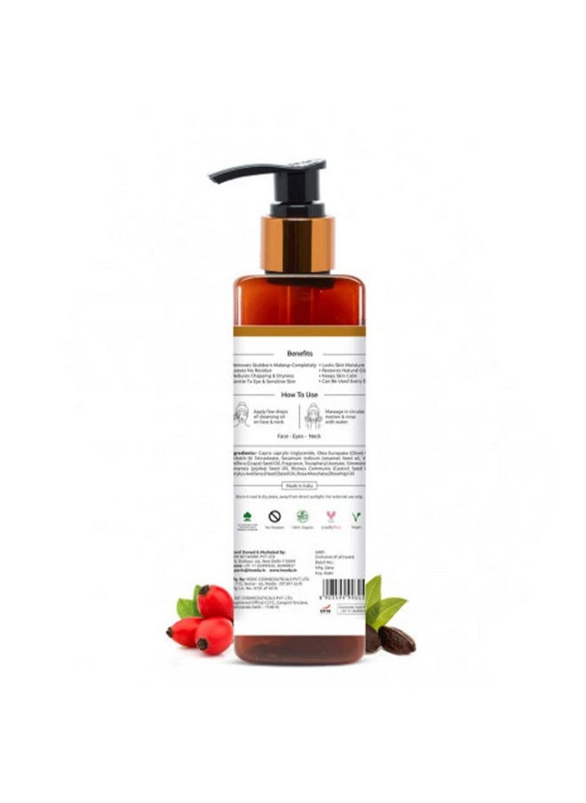 Stubborn Makeup Cleansing Oil, Helps To Reduces Acne Breakouts, Improves Skin Tone With Rosehip Oil, Jojoba Oil And Sesame Seed Oil For Radiant & Natural Glow, 100Ml