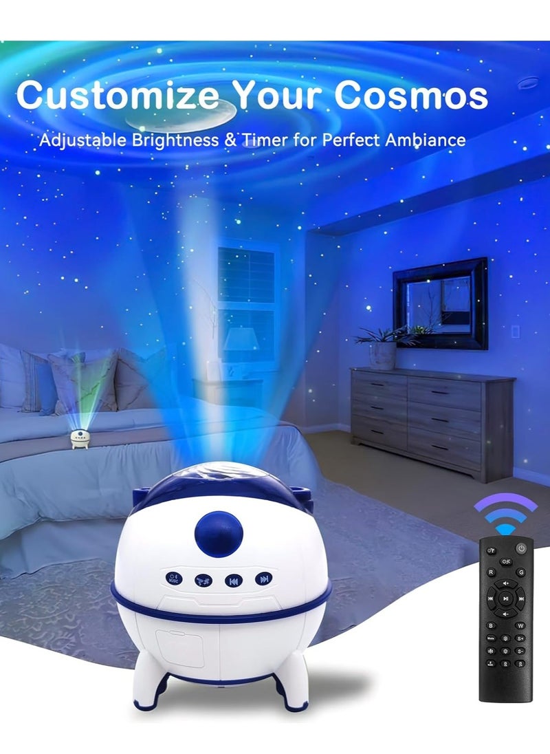 NEW Galaxy Star Projector – Sound Activated Bluetooth Night Light with Timer for Bedrooms, Cars, and Party Decor