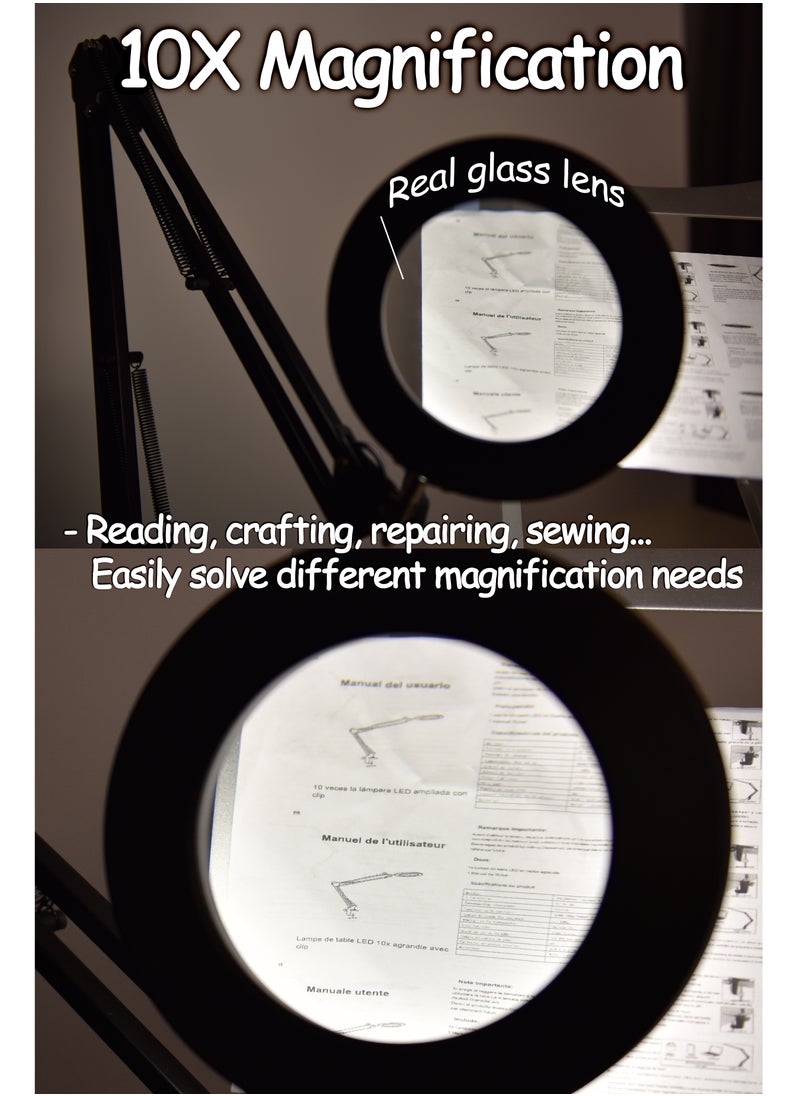 Magnifying Desk Lamp 10X Glass